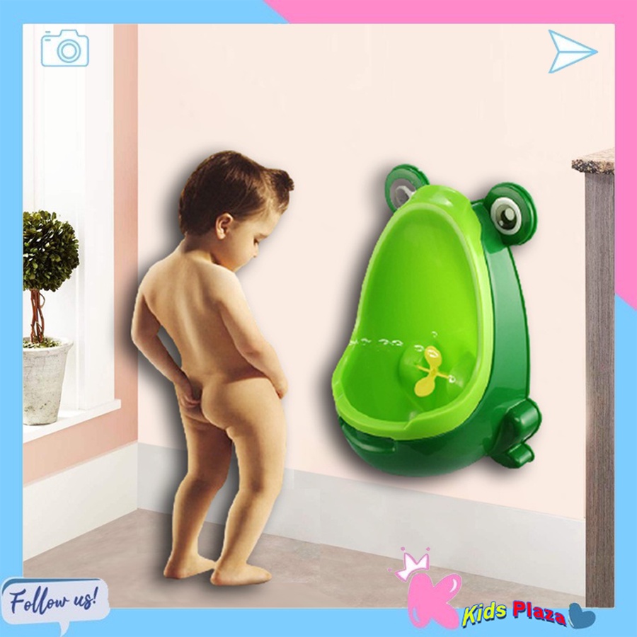 Bô tiểu, Bồn tiểu mini cho bé trai, dụng cụ tập đi vệ sinh, bô tiểu cho bé trai dán hoặc treo tường hình ếch con cute