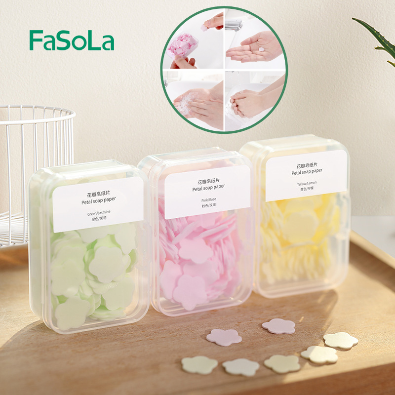 Xà phòng giấy miếng hình cánh hoa du lịch bỏ túi FaSoLa