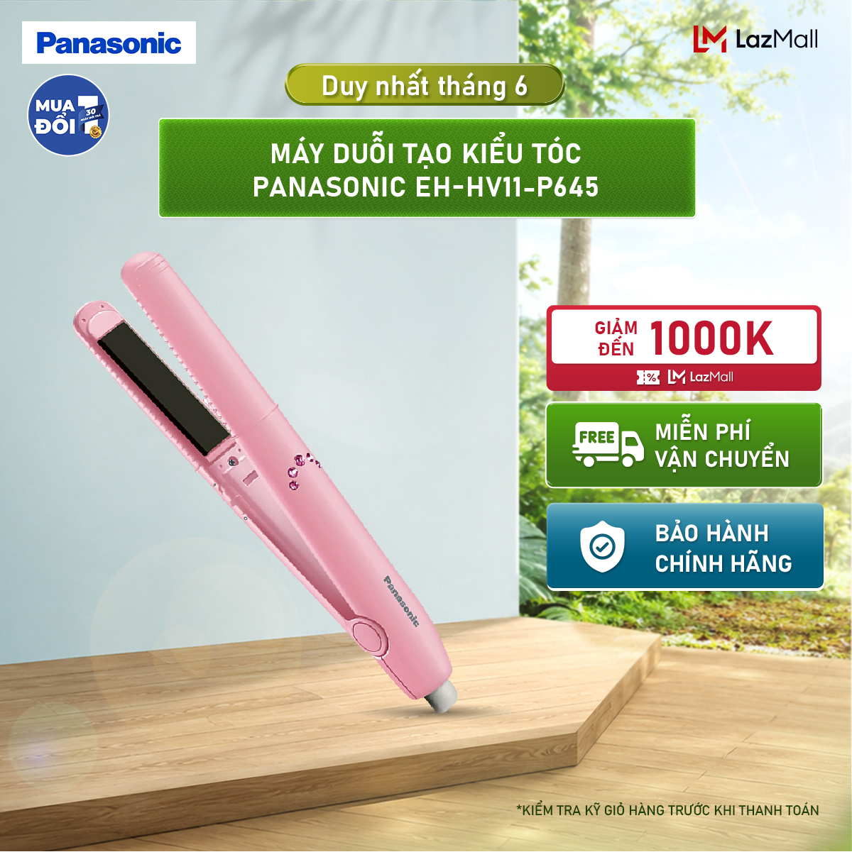 Máy Duỗi Tạo Kiểu Tóc Panasonic EH-HV11-P645 - Hàng Chính Hãng – Bảo Hành 12 Tháng