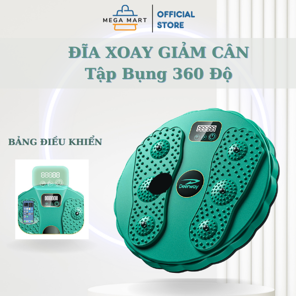 Đĩa xoay eo giảm cân, bàn xoay eo giảm mỡ bụng, dụng cụ tập eo thon, tập thể dục, tập bụng tại nhà 360 độ đếm số vòng