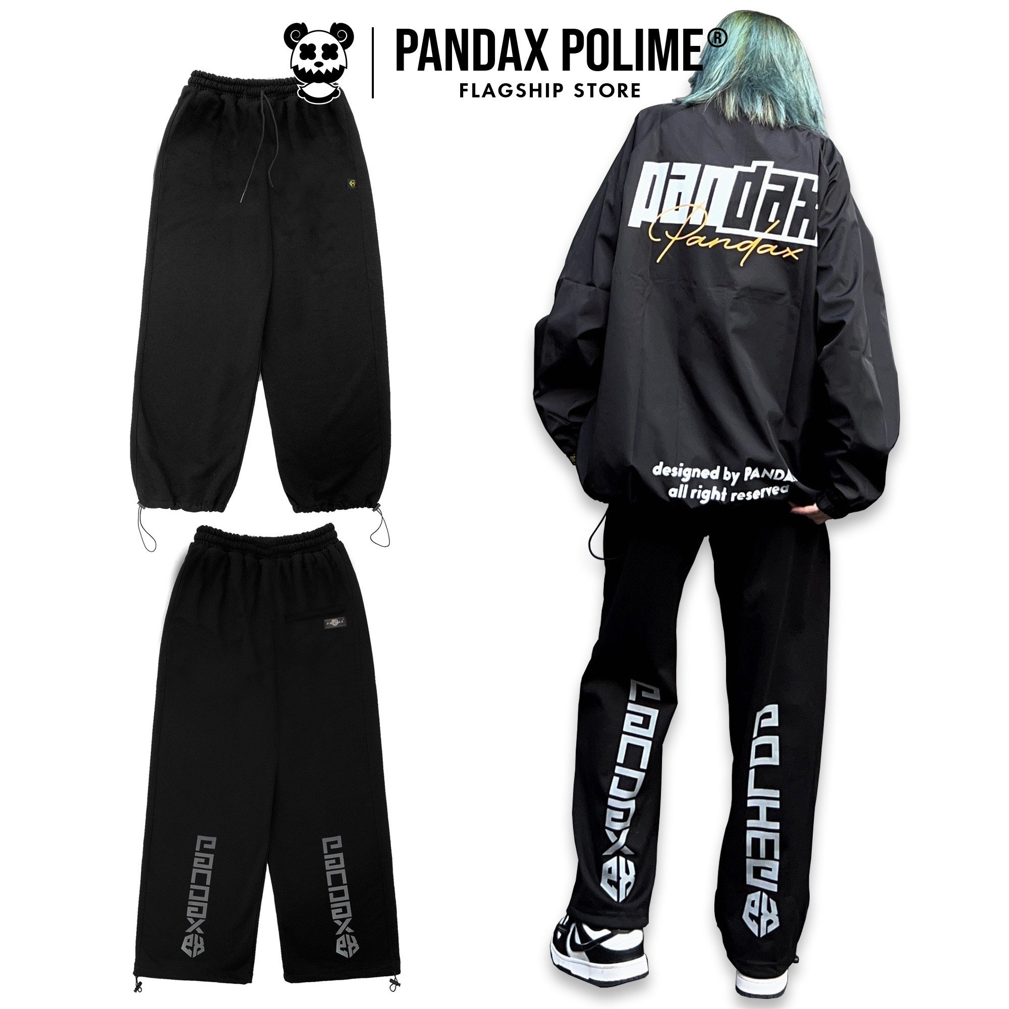 Quần ống rộng bigsize Polime Jogger quần ống suông nam nữ dây rút sweatpants unisex form rộng oversize local brand PANDAX POLIME