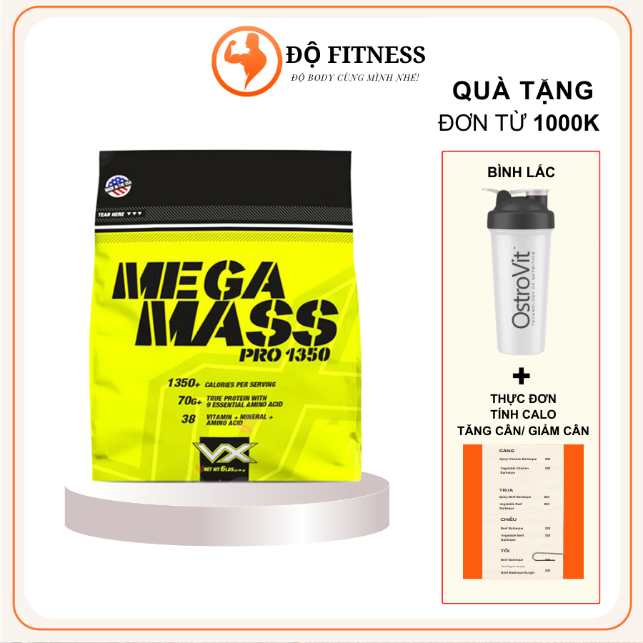 Mega mass pro 2,7kg - thực phẩm bổ sung hỗ trợ tăng cân, thực phẩm bổ sung protein, khoáng chất và vitamin