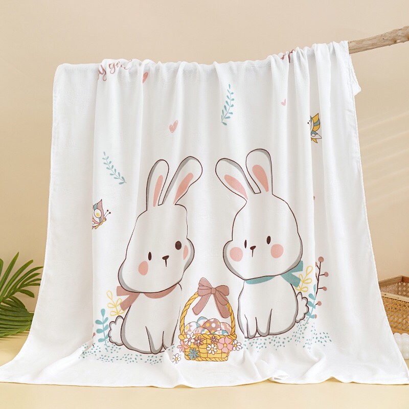 Chăn sợi tre cho bé sợi thoáng chống ngạt giúp bé ngủ an toàn kiêm khăn tắm cho bé mềm mại