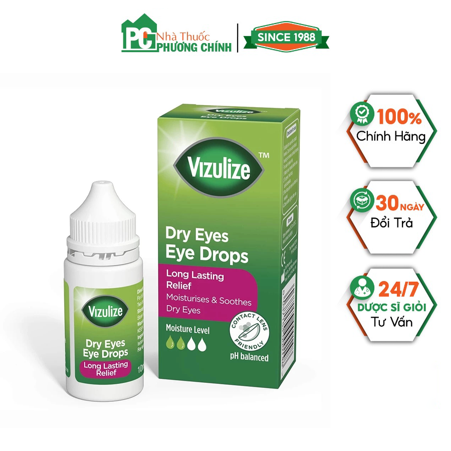 Dung dịch nhỏ mắt vizulize dry eyes eye drops giảm tình trạng khô, mờ, mỏi mắt