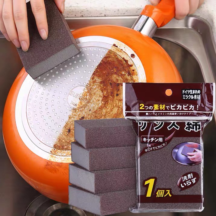 Miếng Cọ Xoong Nồi Chảo Siêu Sạch Tạo Bọt Kiểu Dáng Miếng Nhấm Chà Đồ Inox, Chùi Rửa Bồn Sứ Không Xước
