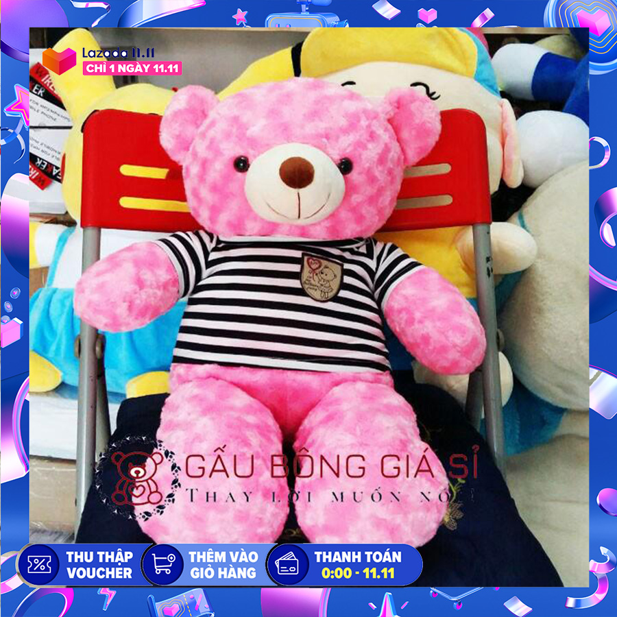 [HCM]Gấu bông Teddy khổ vải 80cm màu Hồng
