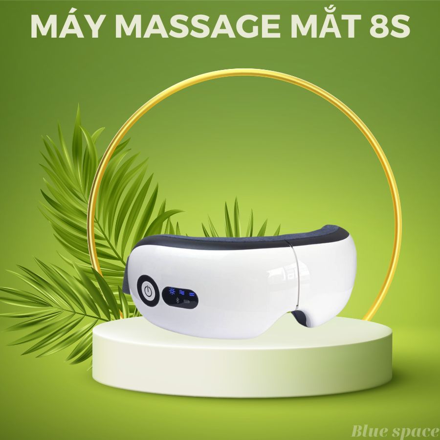 Máy massage mắt 8S thông minh khí nén, rung kết hợp nhiệt giảm mỏi mắt, quầng thâm
