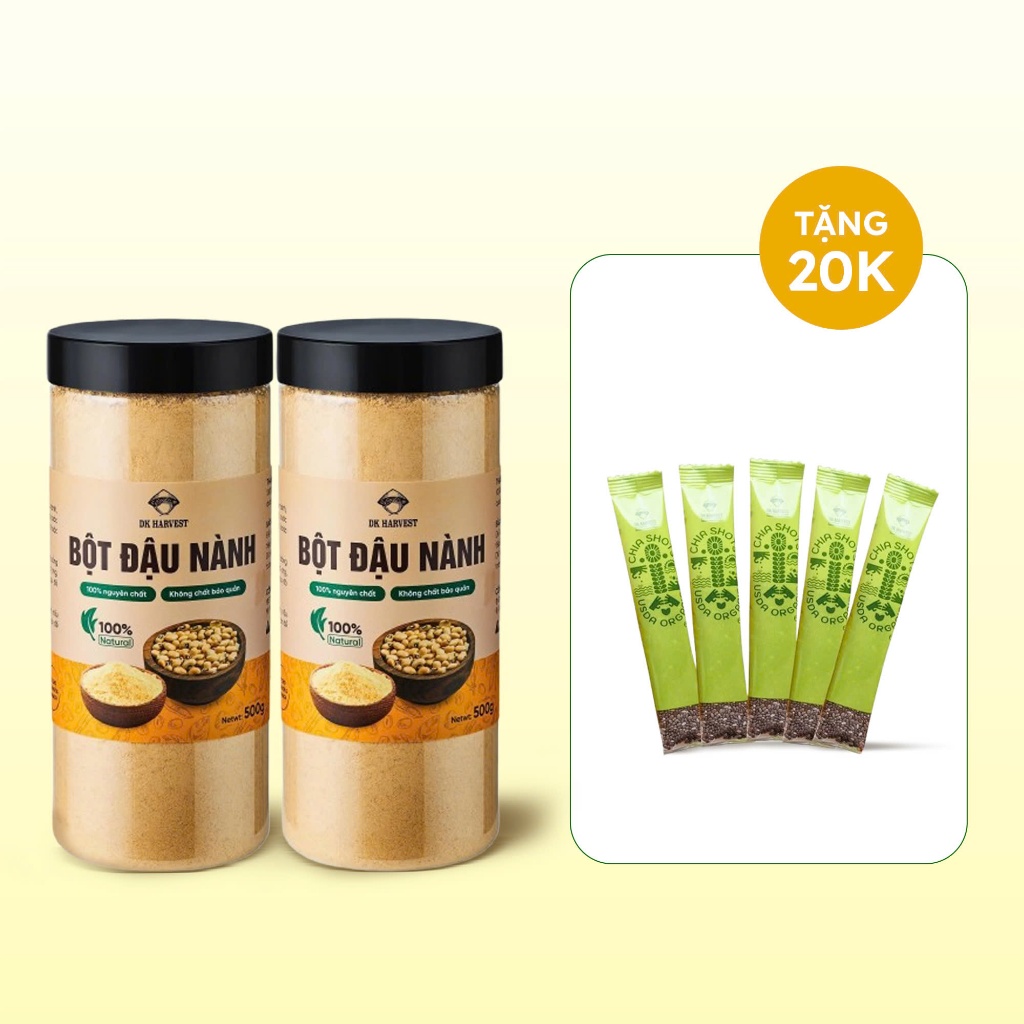  Bột Đậu Nành NON-GMO DK Harvest Rang Chín Đậu Nành KHÔNG BIẾN ĐỔI GEN Từ Loại Đậu Nành Cao Cấp Giàu Protein  Không Chất Bảo Quản - 500g 1kg - Đầy đủ giấy nhập khẩu và Có Xuất HĐ Công Ty 