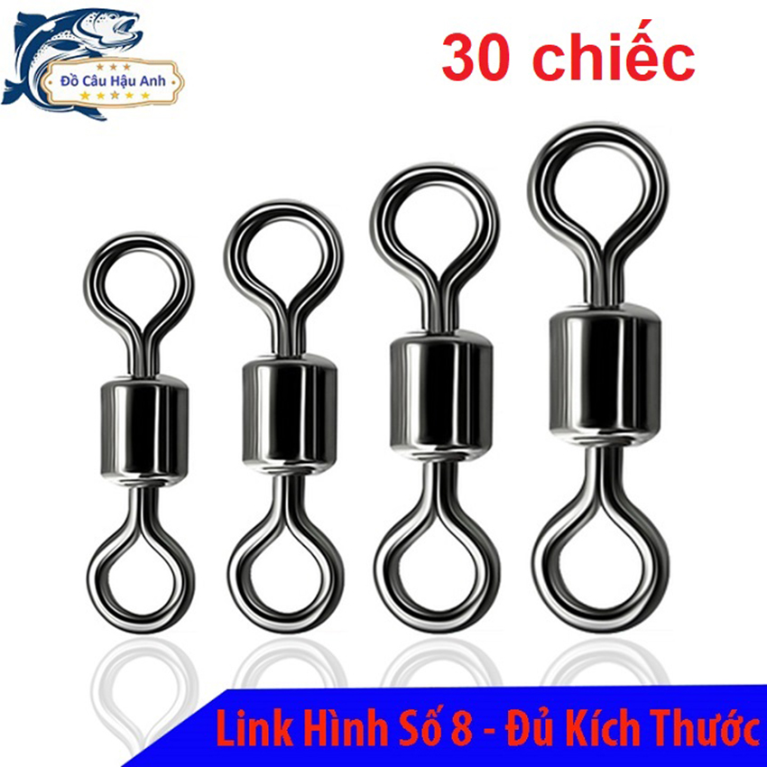 [FreeShip] Khóa link số 8 mà ní buộc dây câu đài 30 chiếc khóa link câu cá PK2 Hậu Anh FISHING khóa link nhỏ gọn tiện lợi