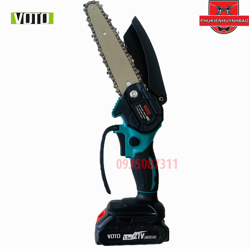 Máy Cưa Xích 6 INCH VOTO Dùng Pin Chân Makita 18V - 21V - Có Hộp Nhựa - Dài 150Mm