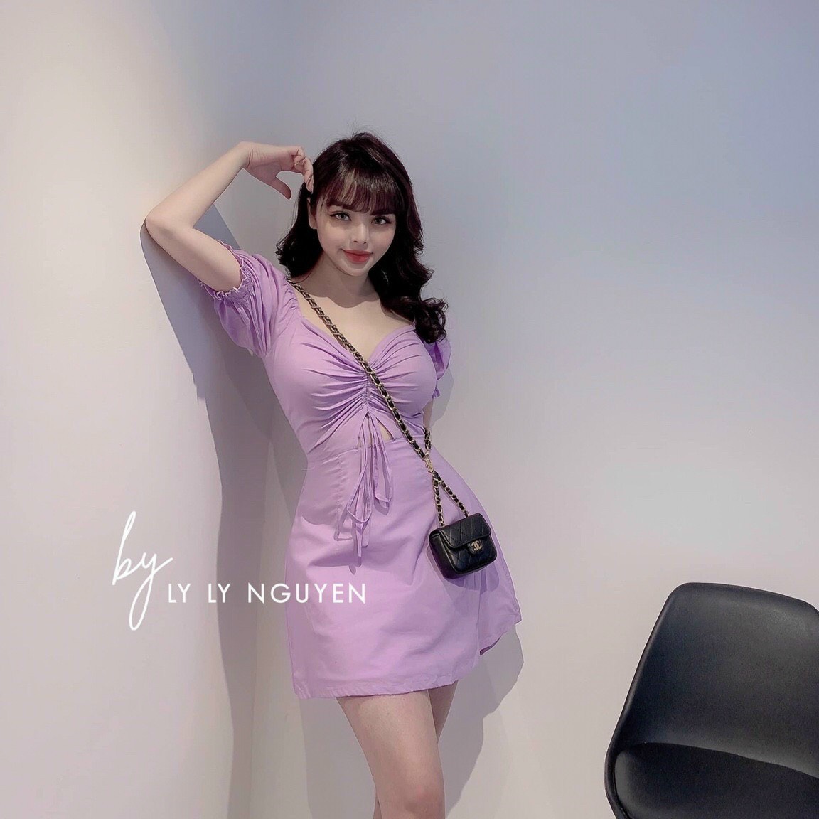 Đầm voan rút ngực hở eo đáng yêu TTSA0903