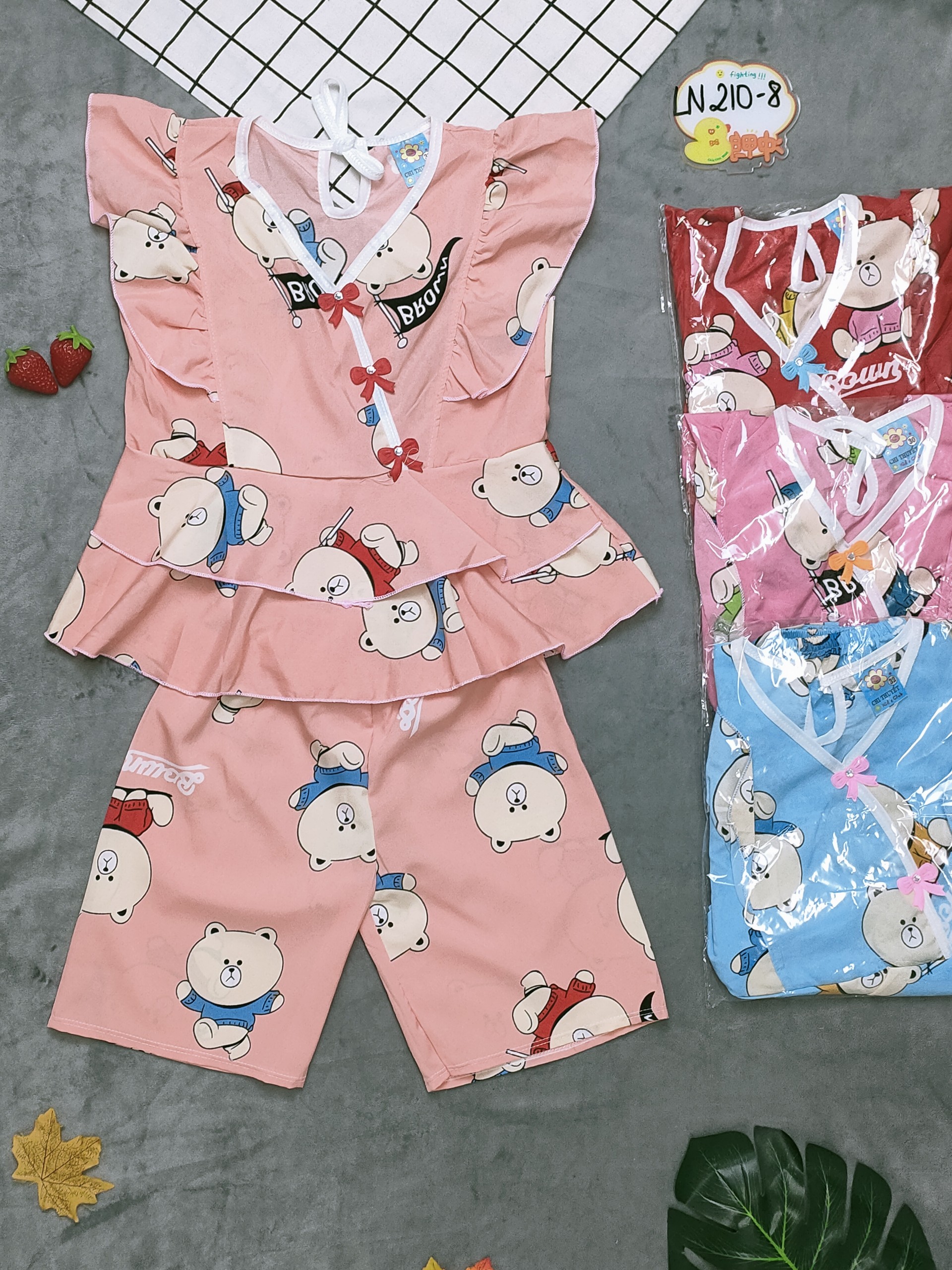 Bộ lụa cánh tiên quần lửng bé