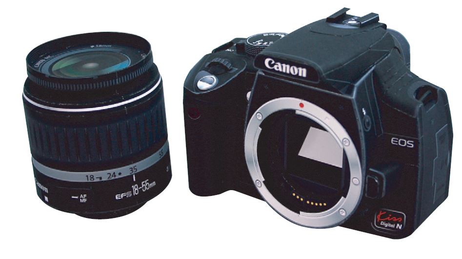Mô hình giấy 3D máy ảnh Canon EOS 350D + Len Kit 18-55mm