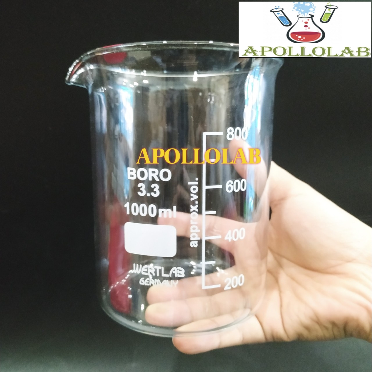 Cốc có mỏ chia vạch thủy tinh chịu nhiệt 1000ml 600ml