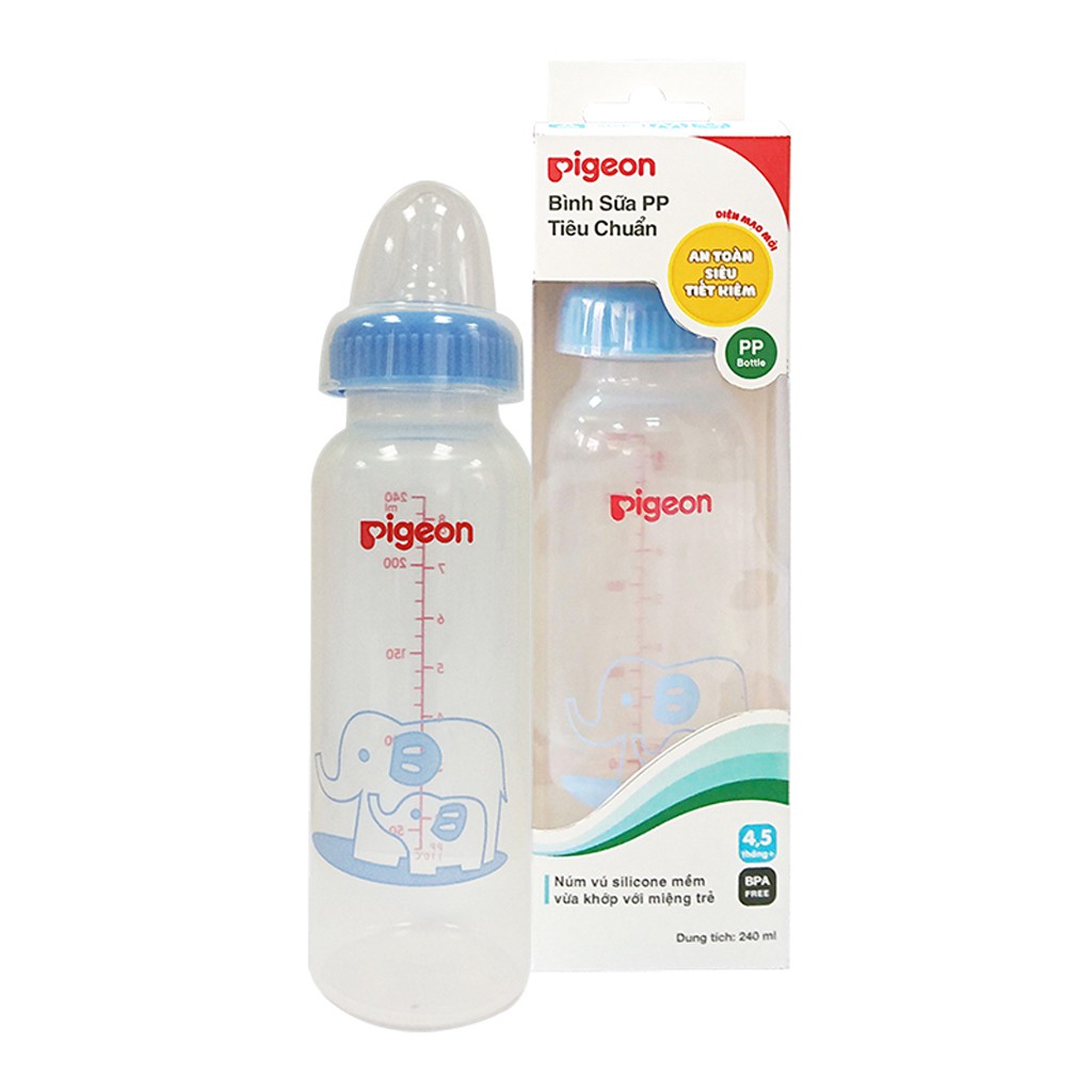 Bình sữa Pigeon nhựa pp tiêu chuẩn 120ml/240ml