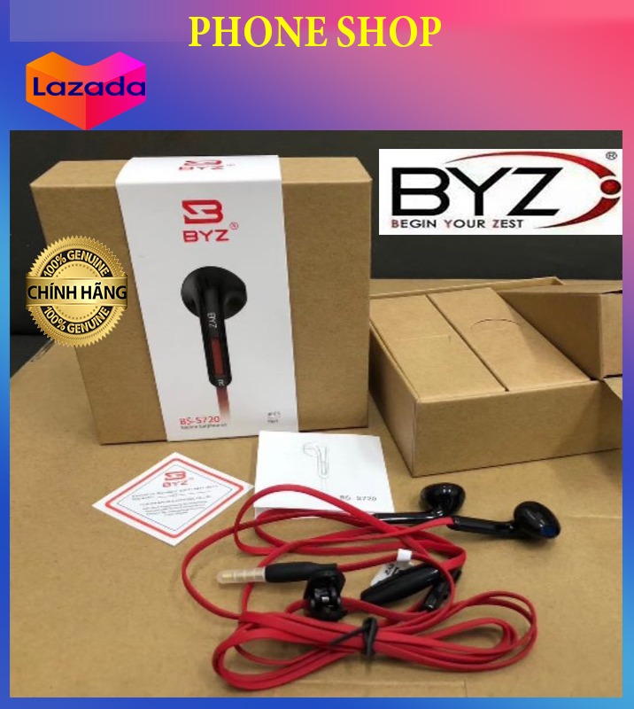 Tai Nghe Nhét Tai BYZ S720 Super Bass, Chất Lượng Âm Thanh Rõ Ràng, Sống Động 3 màu JACK 3.5mm tương thích các dòng máy oppo, samsung,nokia, laptop,..  - BẢO HÀNH 12 THÁNG