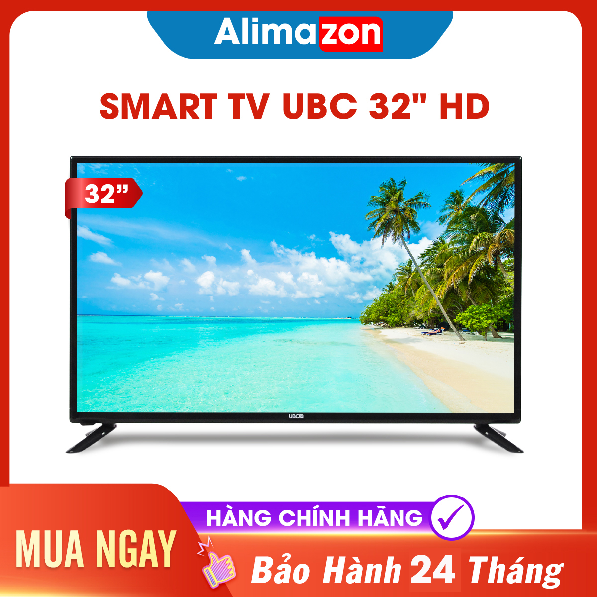 Smart tivi UBC HD 32inch Android 8.0, Model 32P500N - Bảo Hành 2 năm tận nhà, tính năng bảo vệ trẻ em (mới), công nghệ dò kênh tự động Free-to-Air, Hàng nguyên seal. Tivi giá rẻ.