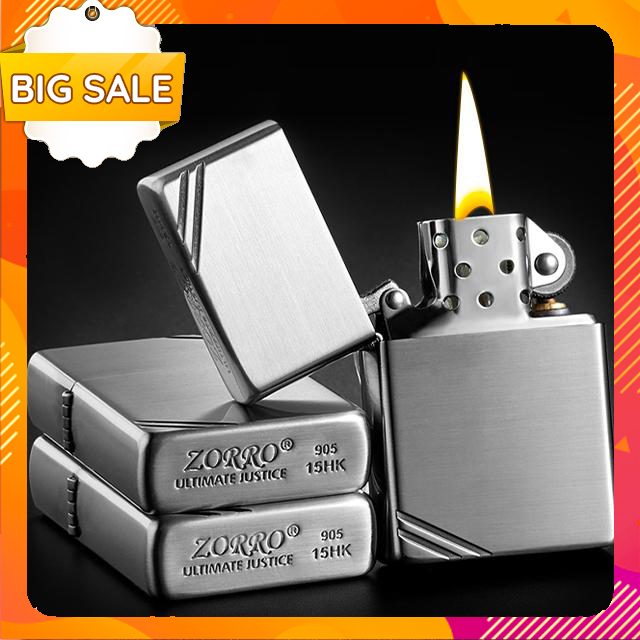Hộp Quẹt Bật Lửa xăng đá Zorro Z5000t, khắc họa tiết góc cạch - Hộp Quẹt Bật Lửa xăng - Hộp Quẹt Bật Lửa độc lạ