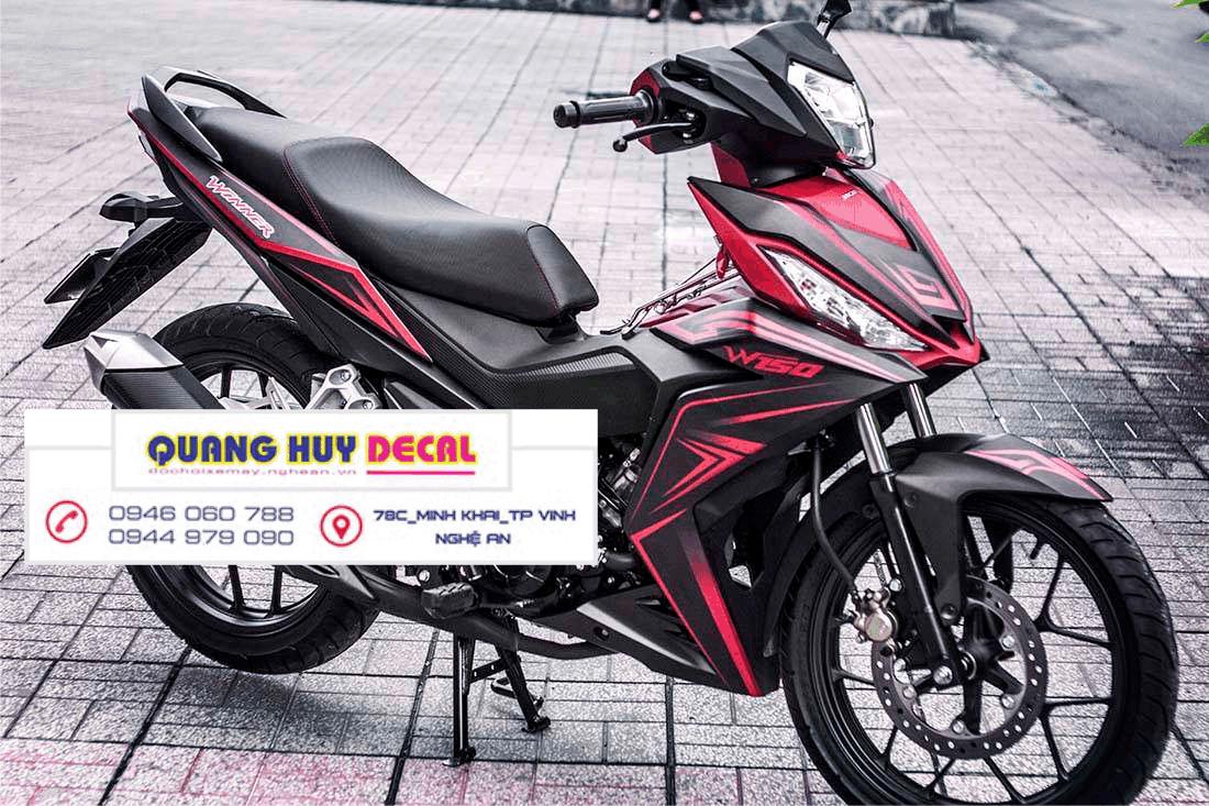 Tem trùm xe Winner 150 thiết kế Slider đỏ đen - Tem xe Winner đỏ đen  thiết kế theo yêu cầu - Chế độ tem trùm xe máy Winner X rẻ đẹp