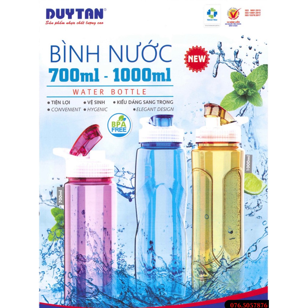 Bình nước thể thao 1000ml Nhựa Duy Tân