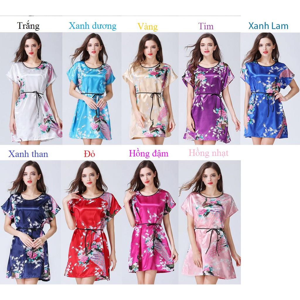 Đầm ngủ lụa mùa hè nữ chất liệu vải lụa sexy , quyến rũ VAY15 , váy ngủ thun lạnh nữ xuông mùa hè