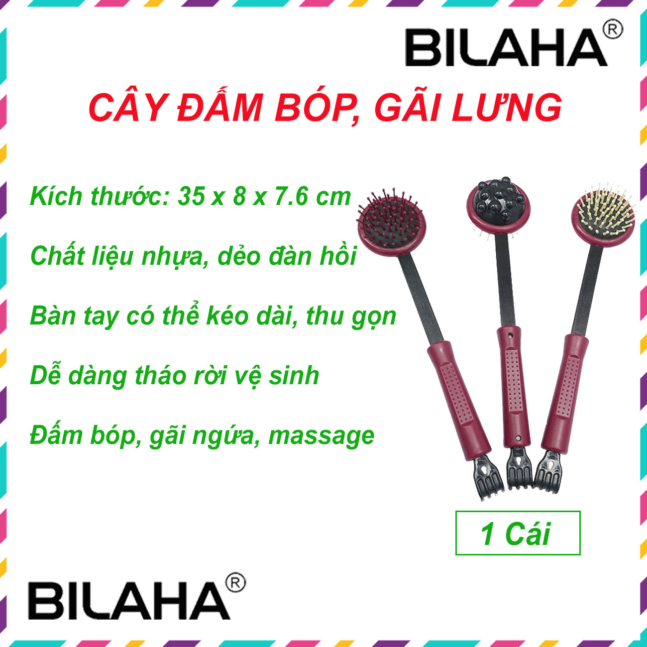 Dụng cụ massage body đập rung 3in1 gãi lưng, massage đầu, đấm bóp, massa đấm lưng - giảm đau nhức hiệu quả