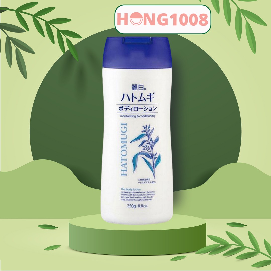 Sữa dưỡng thể ý dĩ Hatomugi The Body Lotion Moisturizing & Conditioning 250g Nhật Bản - Shop Hong1008