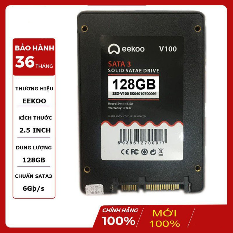 Ổ Cứng SSD 128gb Eekoo Có Cài Sẵn Win Dùng Cho Máy Tính Bàn, Laptop- Chính Hãng