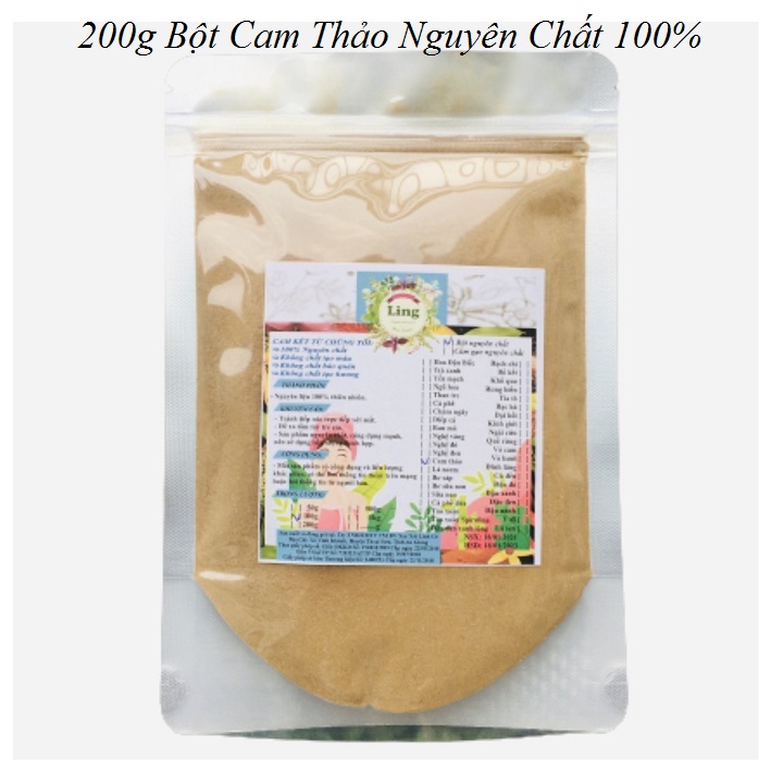 Bột Cam thảo 100g-200g có giấy VSATTP và ĐKKD nguyên chất thiên nhiên 100% dùng để đắp mặt đa công dụng