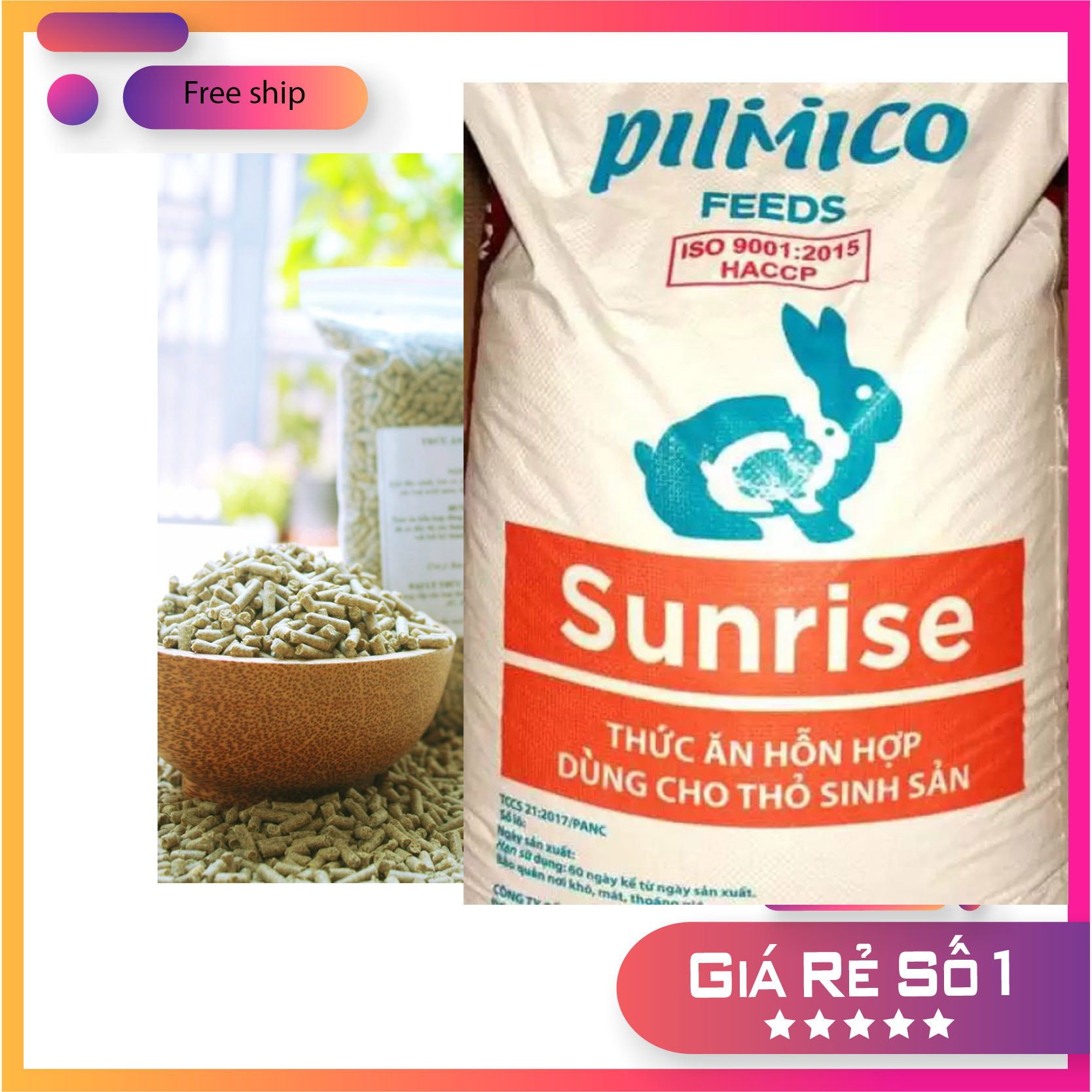 Thức ăn cho , thỏ 1kg 1kg pilmico