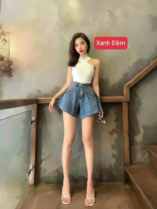 Quần Short Jean Nữ Giả Váy Dáng Xoè Quần Sooc Bò Thời Trang Nữ Xinh Xắn Trẻ Trung GUMIHO N85