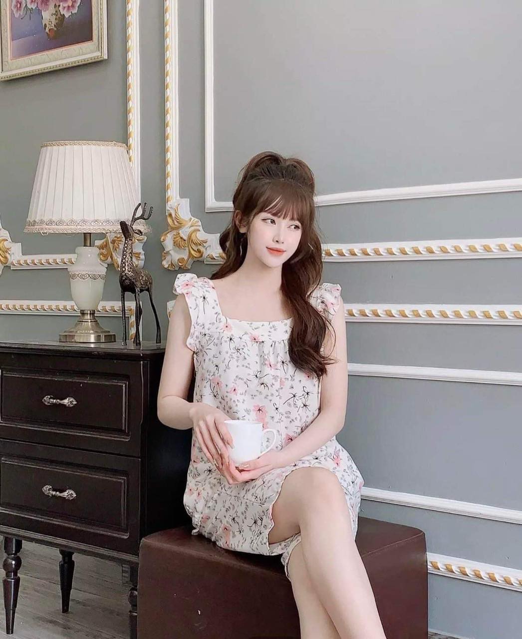 Set bộ thời trang lửng hoa siêu dễ thương