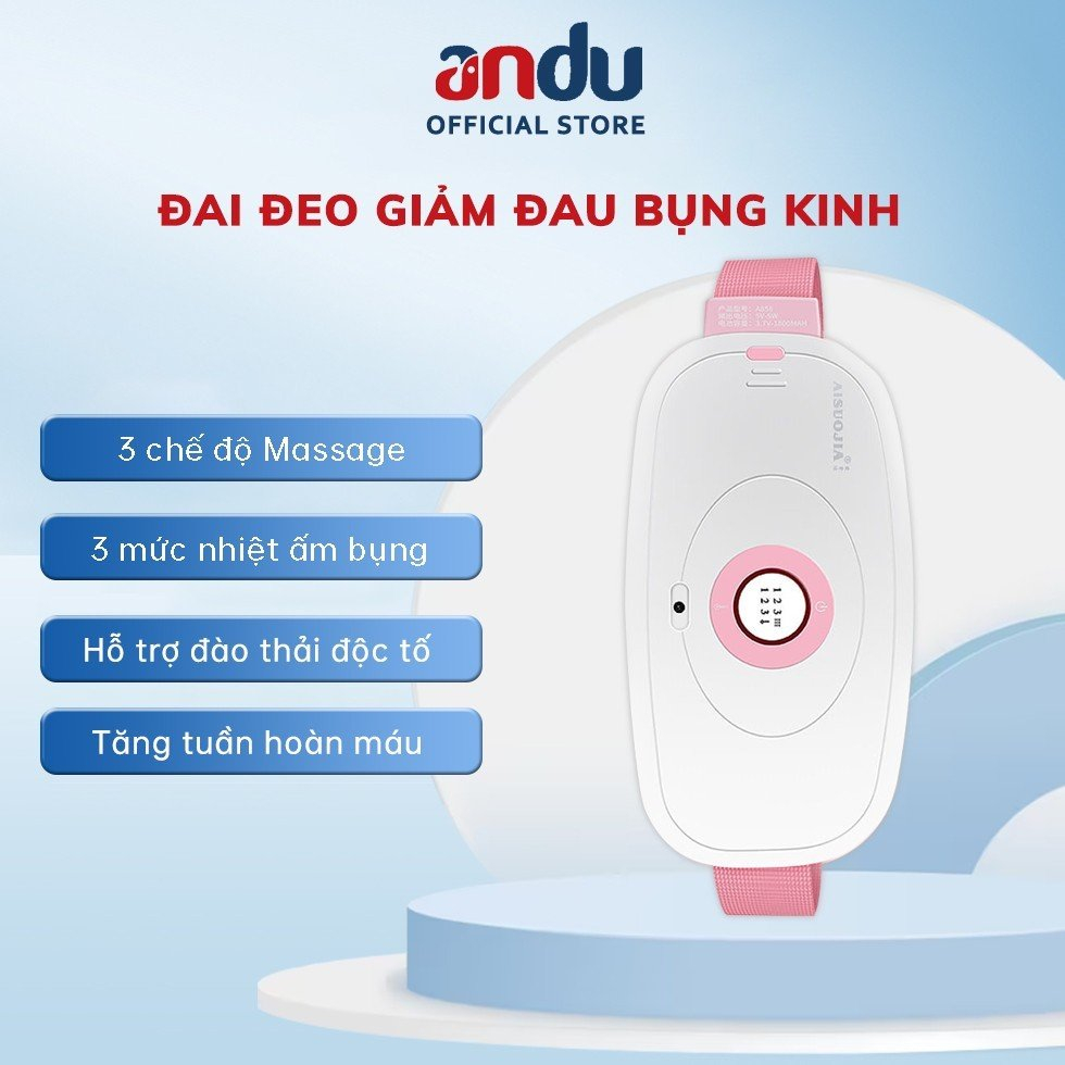 Máy massage làm ấm bụng đai đeo giảm đau bụng kinh nguyệt, điều chỉnh nhiệt độ bốn tốc độ sưởi ấm nhanh