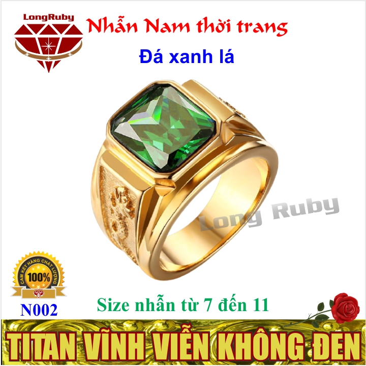 [HCM]Nhẫn Nam Cao Cấp Titan Rồng Xanh Lá Sang Trọng - N002D