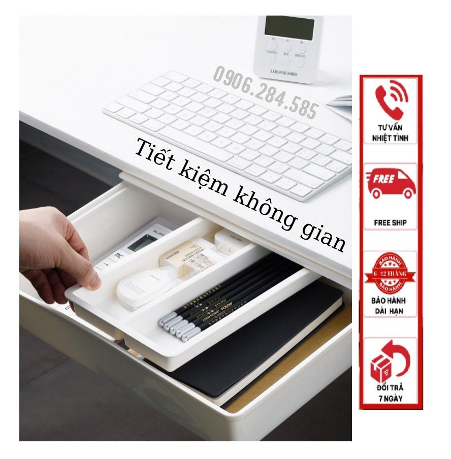 Ngăn Kéo Nhựa NK1 Dán Dưới Mặt Bàn, Hộc Để Đồ Dính Keo Chắc Chắn, Tủ Kéo Di Dộng Gắn Dưới Mặt Bàn Làm Việc