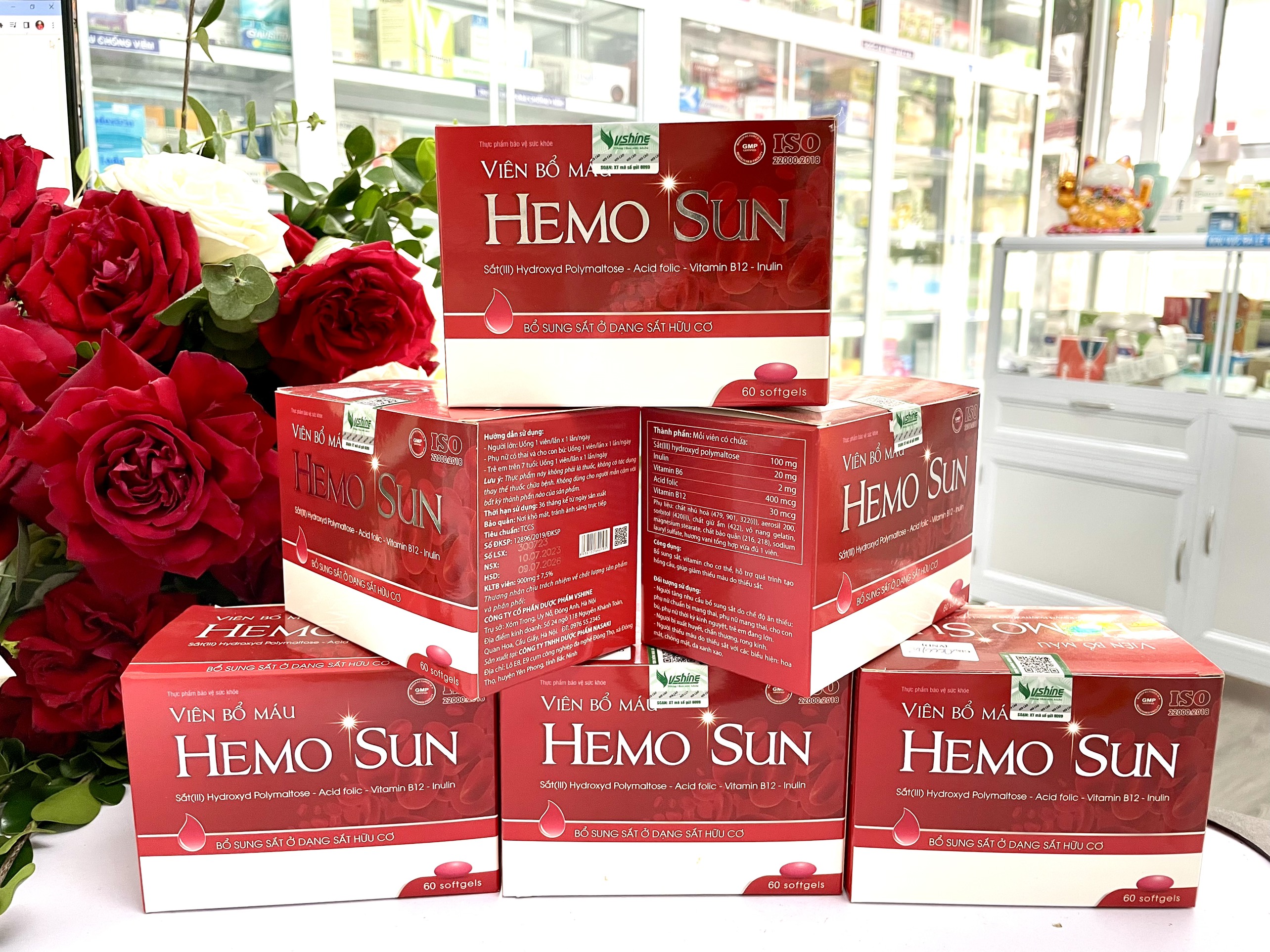 Viên Bổ Máu HEMO SUN - bổ sung sắt, vitamin, giúp giảm thiếu máu do thiếu sắt