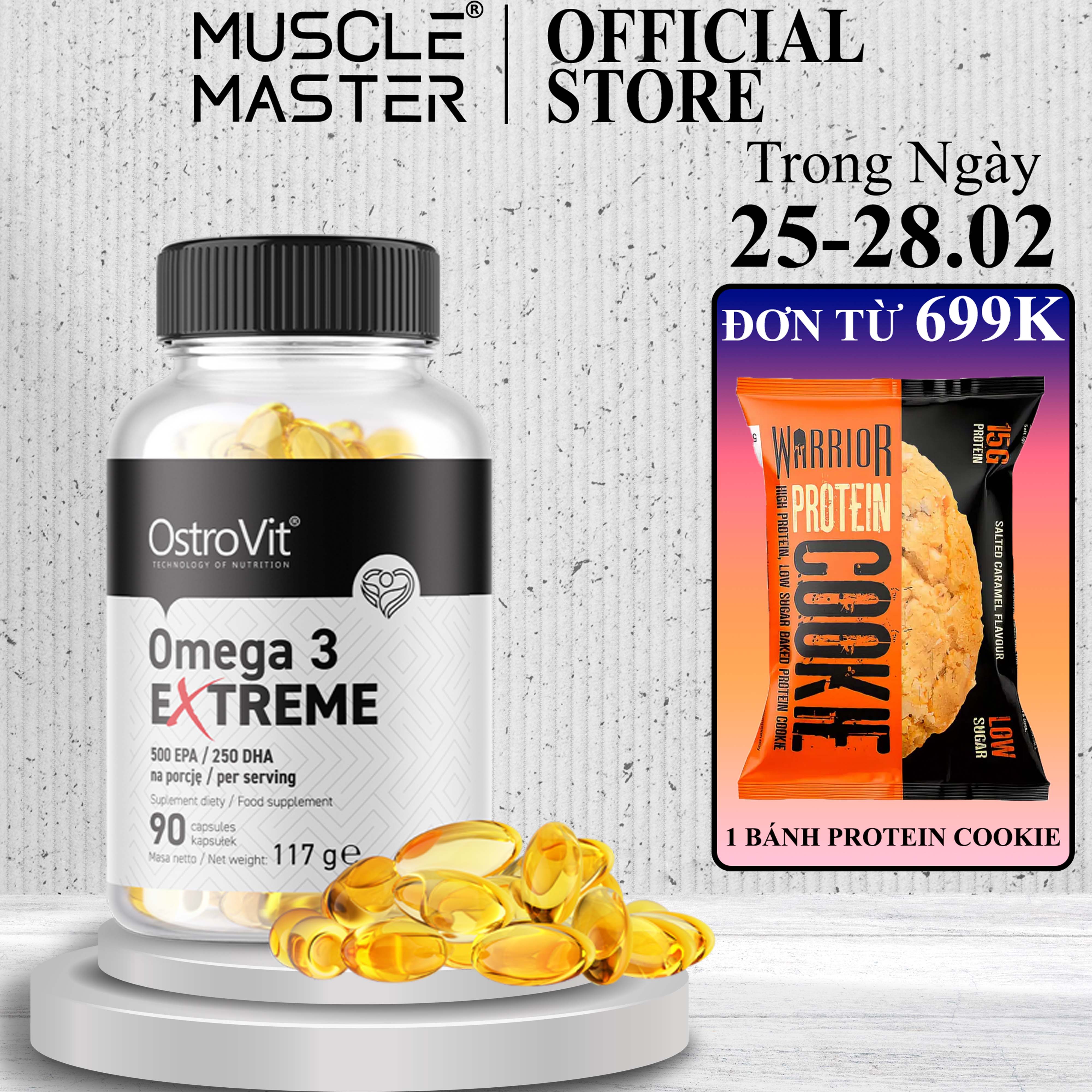 Viên dầu cá siêu cô đặc ostrovit omega 3 extreme 500 epa / 250 dha 90 viên