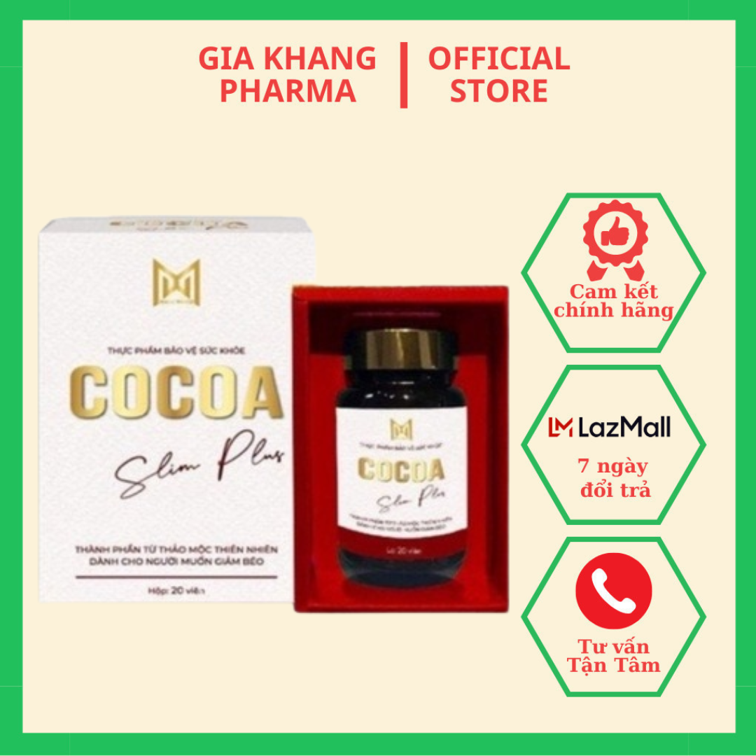 Thảo Mộc Giảm Cân Cocoa Slim Plus Chính Hãng Hộp 20 Viên Uống Hỗ Trợ Giảm Mỡ Bụng Cấp Tốc