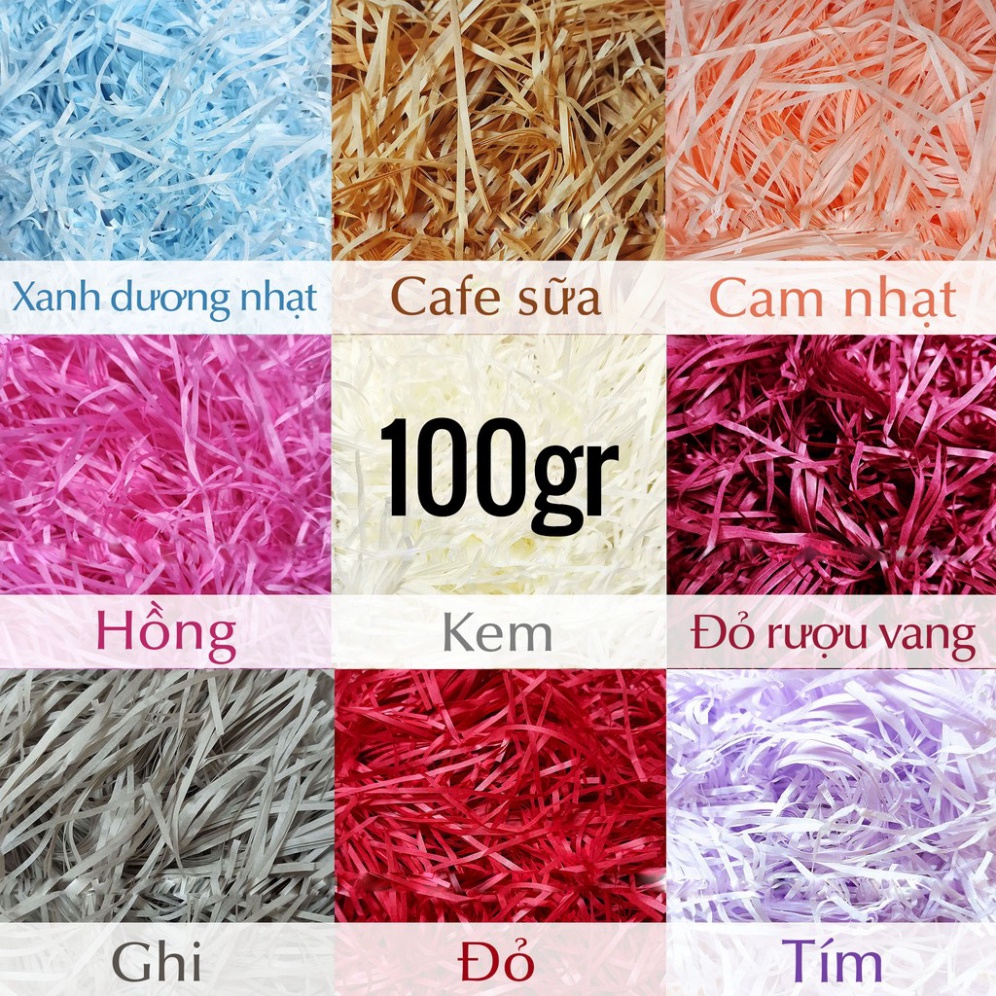 Giấy rơm lót hộp quà, giấy kraft cắt sợi lót hộp quà tặng