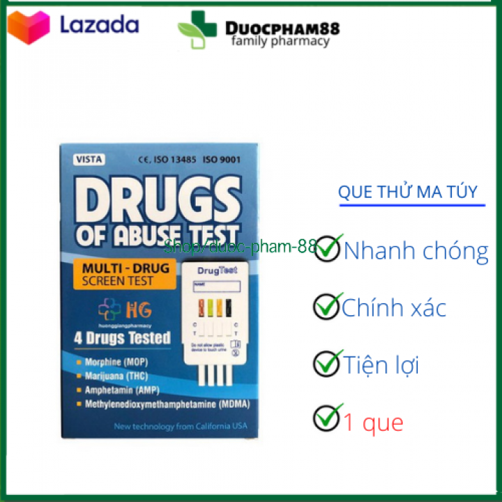 Que thử ma tuý tổng hợp 4 chân test 4 chất gây nghiện nhanh chóng, chính xác