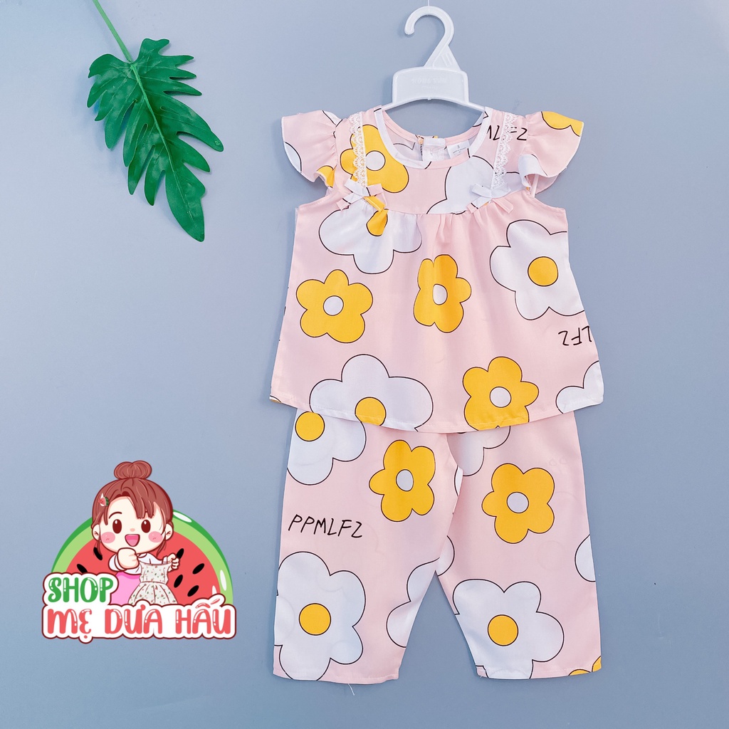 Bộ tole lanh bé gái, đồ bộ bé gái tay ngắn quần dài shop mẹ dưa hấu 8-32kg