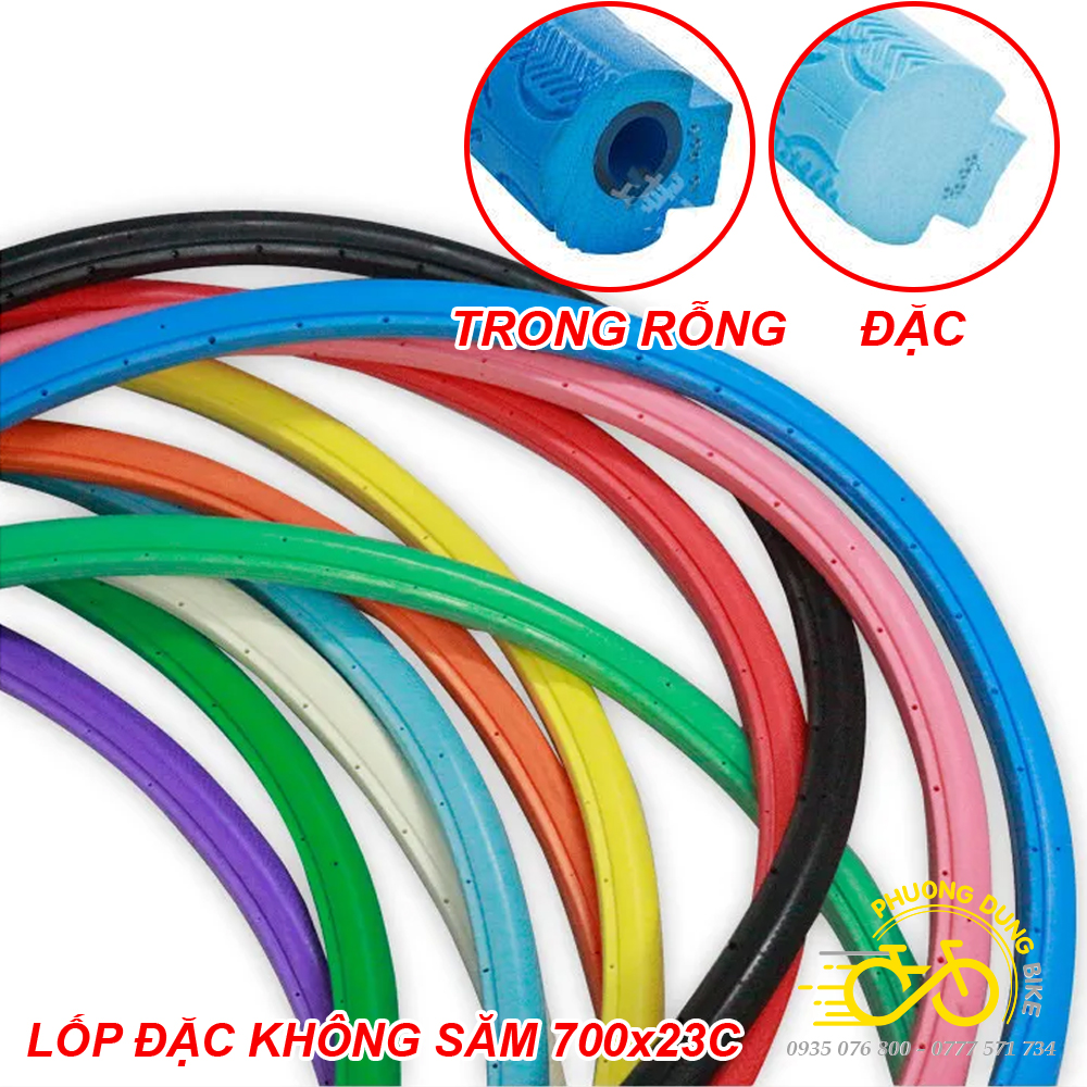  Lốp  Vỏ  đặc không săm xe đạp Fixed Gear Single Speed 700x23C  23-622  - 1 Cái 