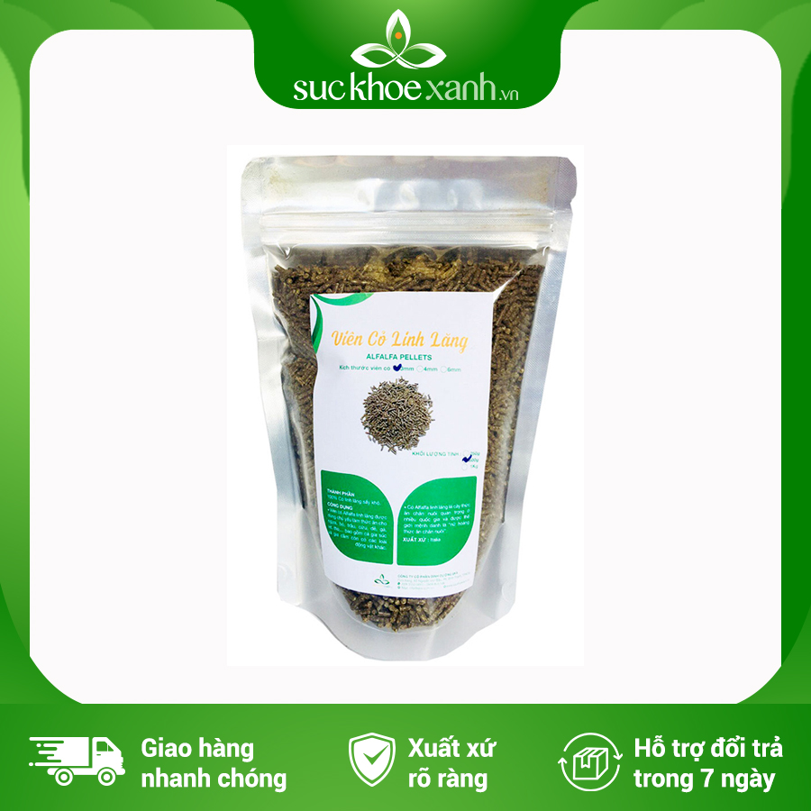 Viên cỏ Alfalfa linh lăng Italy 500g cỡ 3mm - Hàng chính hãng