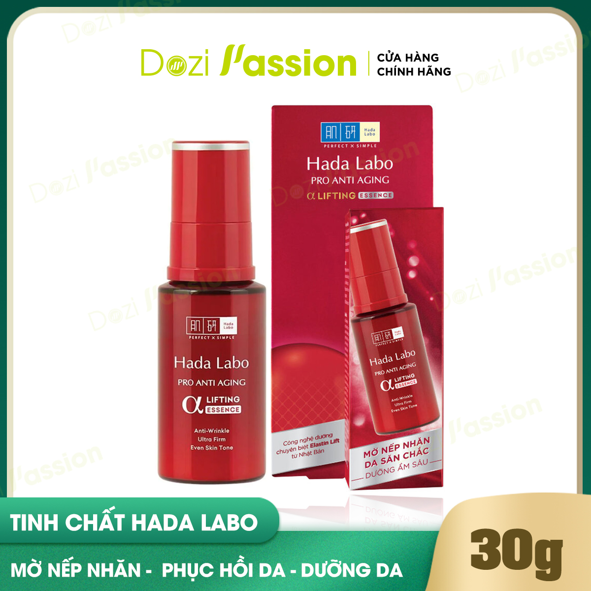 Tinh Chất Hada Labo Chống Lão Hóa Da - Hada Labo Pro Anti Aging α Lifting Essence Màu Đỏ 30ml