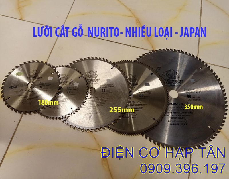 Lưỡi cắt gỗ - nhiều loại 180 – 255- 355mm – nurito