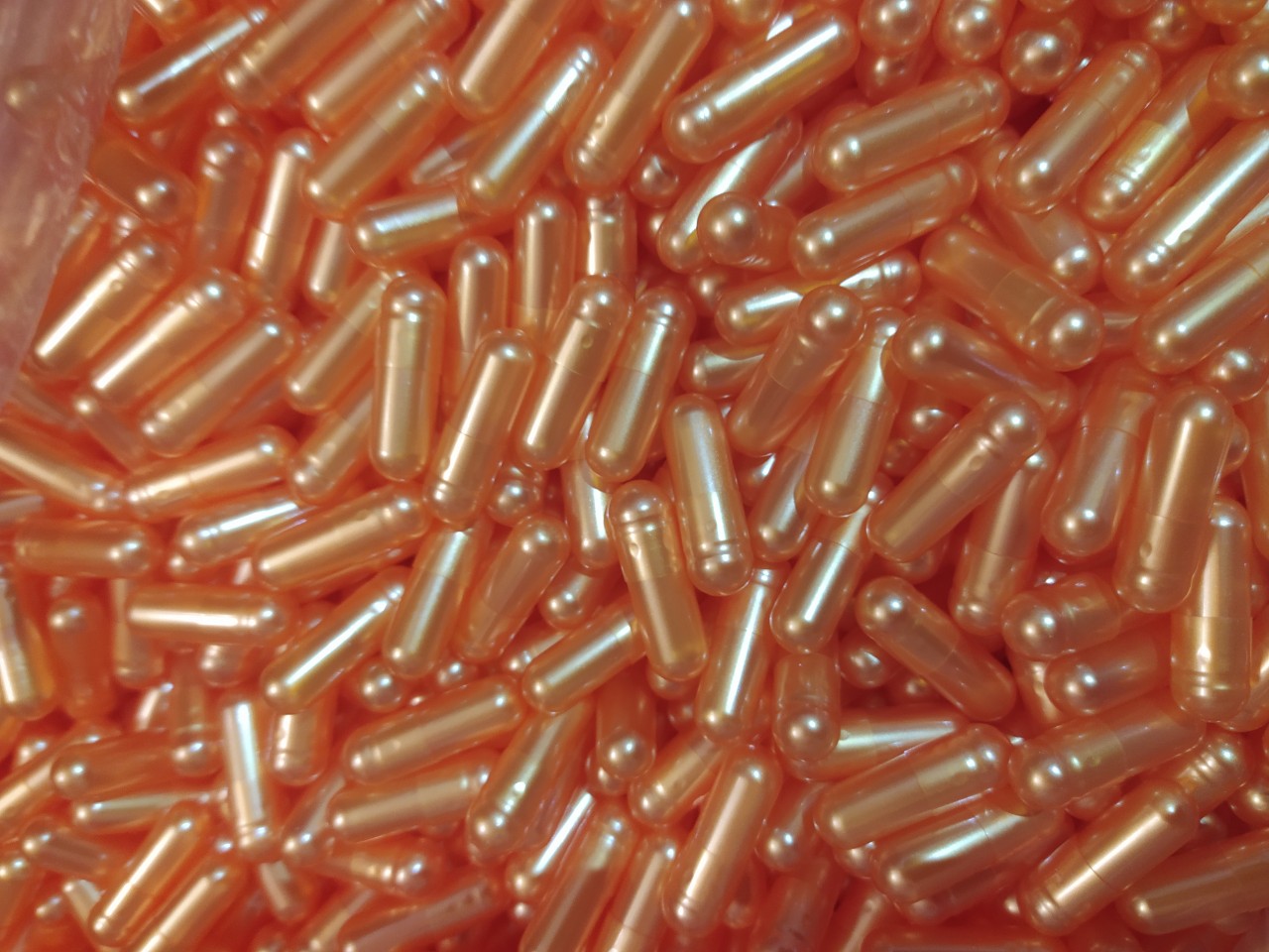 Viên nang rỗng vỏ nang con nhộng màu vàng hồng size 0 1000v 100g gelaten