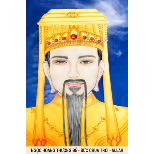 Tranh gắn đá đính kín toàn bộ Cha Trời Mẹ Mẫu, Ngọc Hoàng Thượng Đế, Phật Địa Mẫu