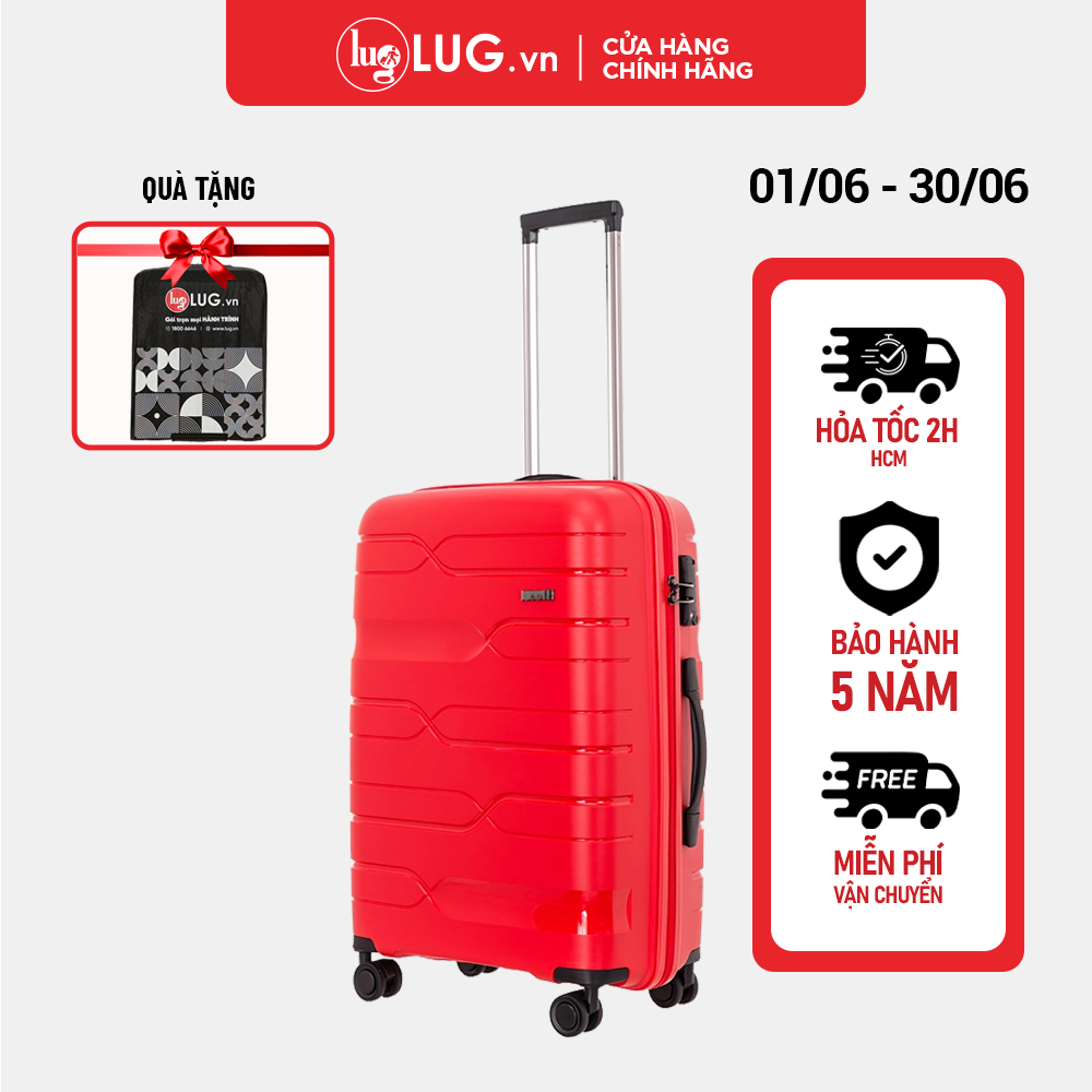 Vali Kéo LUG Lusetti Nolan Size 24 LS802 Nhựa PP Chống Bể vỡ, Hạn Chế Trầy Xước, Khóa Số TSA Bảo Mật Cao