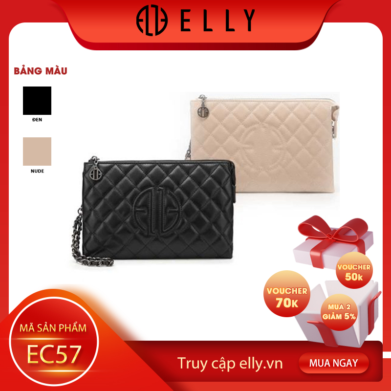 Túi clutch nữ cao cấp da thật elly – ec57