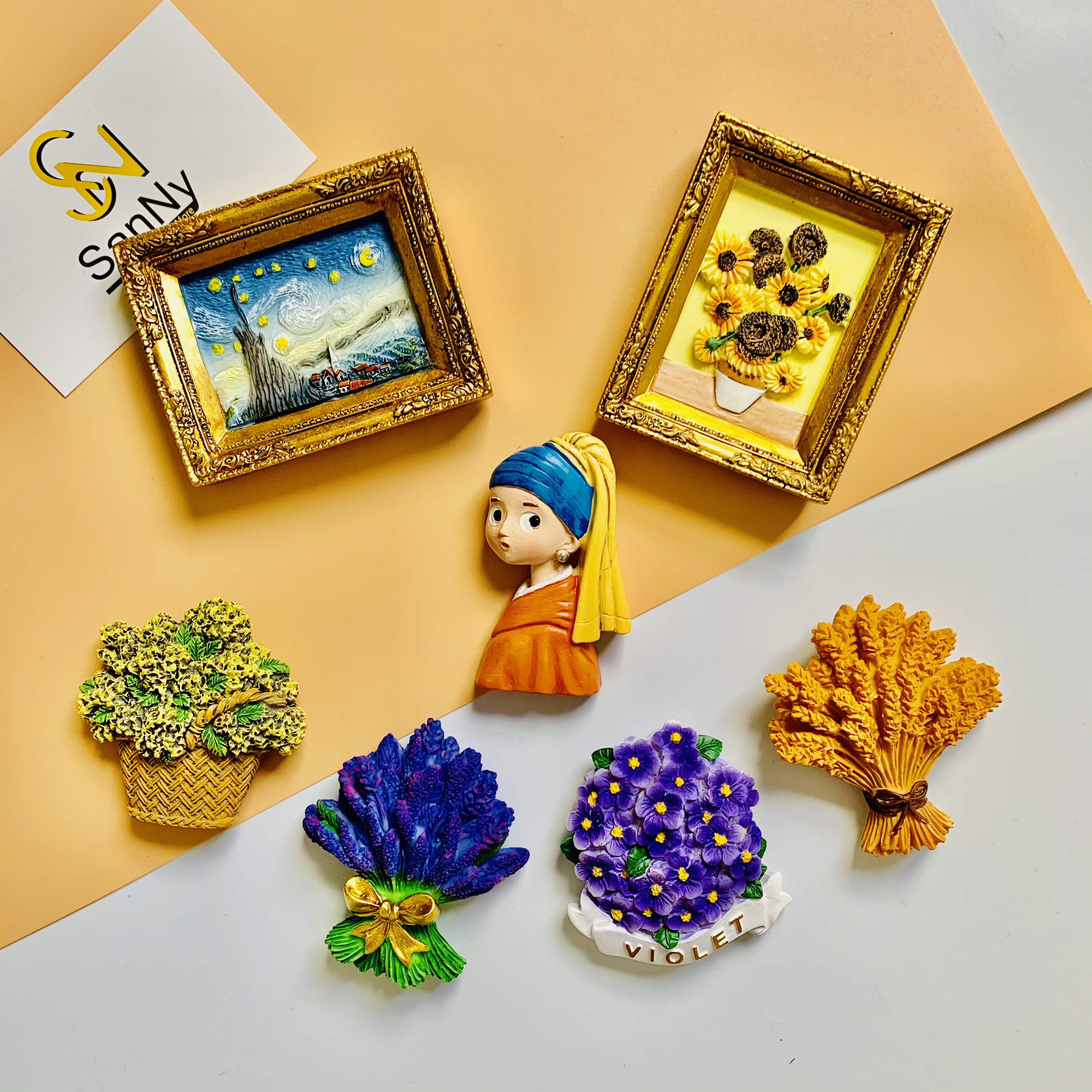 Nam châm hít dán dính trang trí tủ lạnh, tủ sắt hình tranh ảnh nghệ thuật